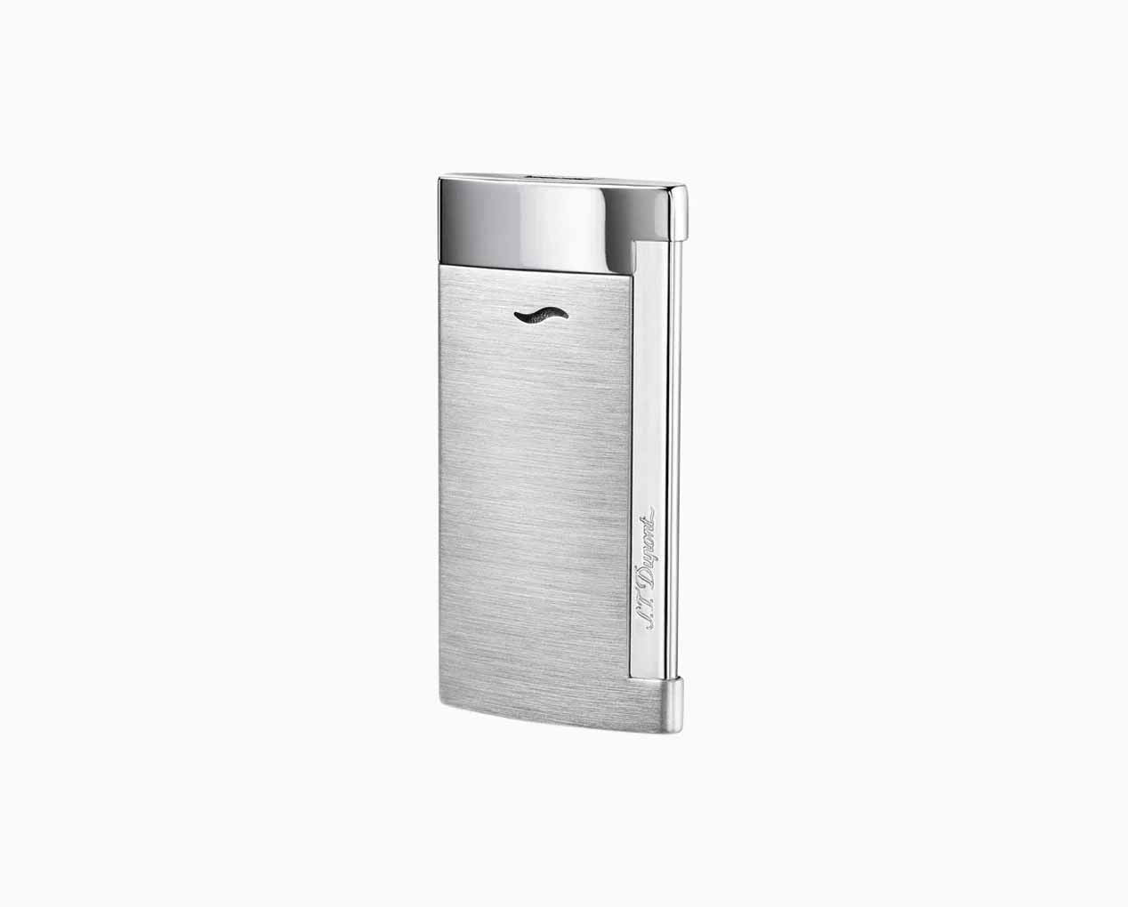 S T Dupont Slim 7 Lighter in Brushed Chrome