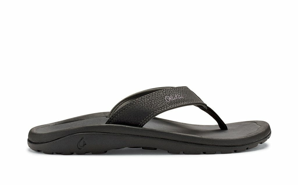 Olukai Mens Ohana Sandal in Black/Dark Shadow