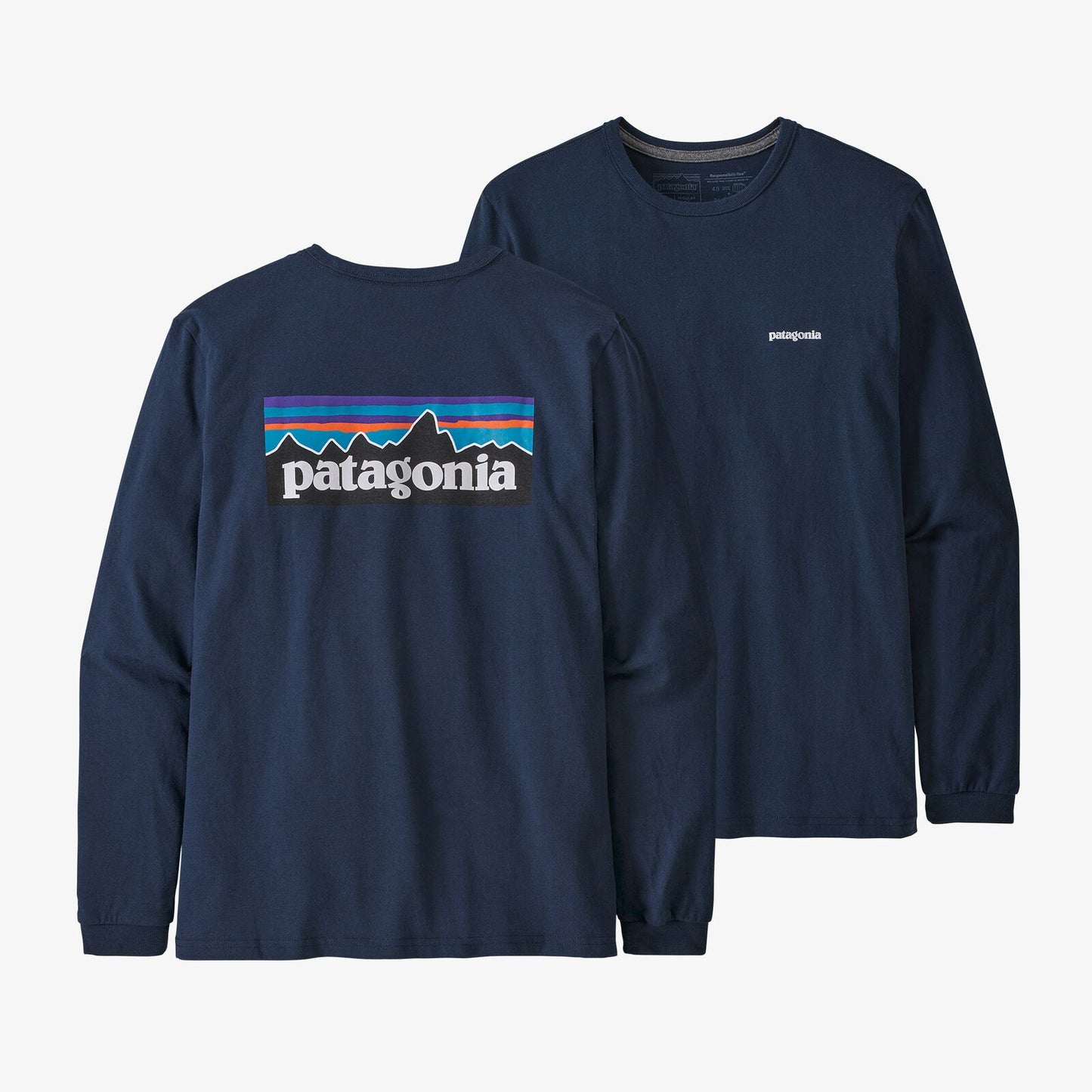 Womens Patagonia LS P-6 Logo Responsibili-Tee in New Navy