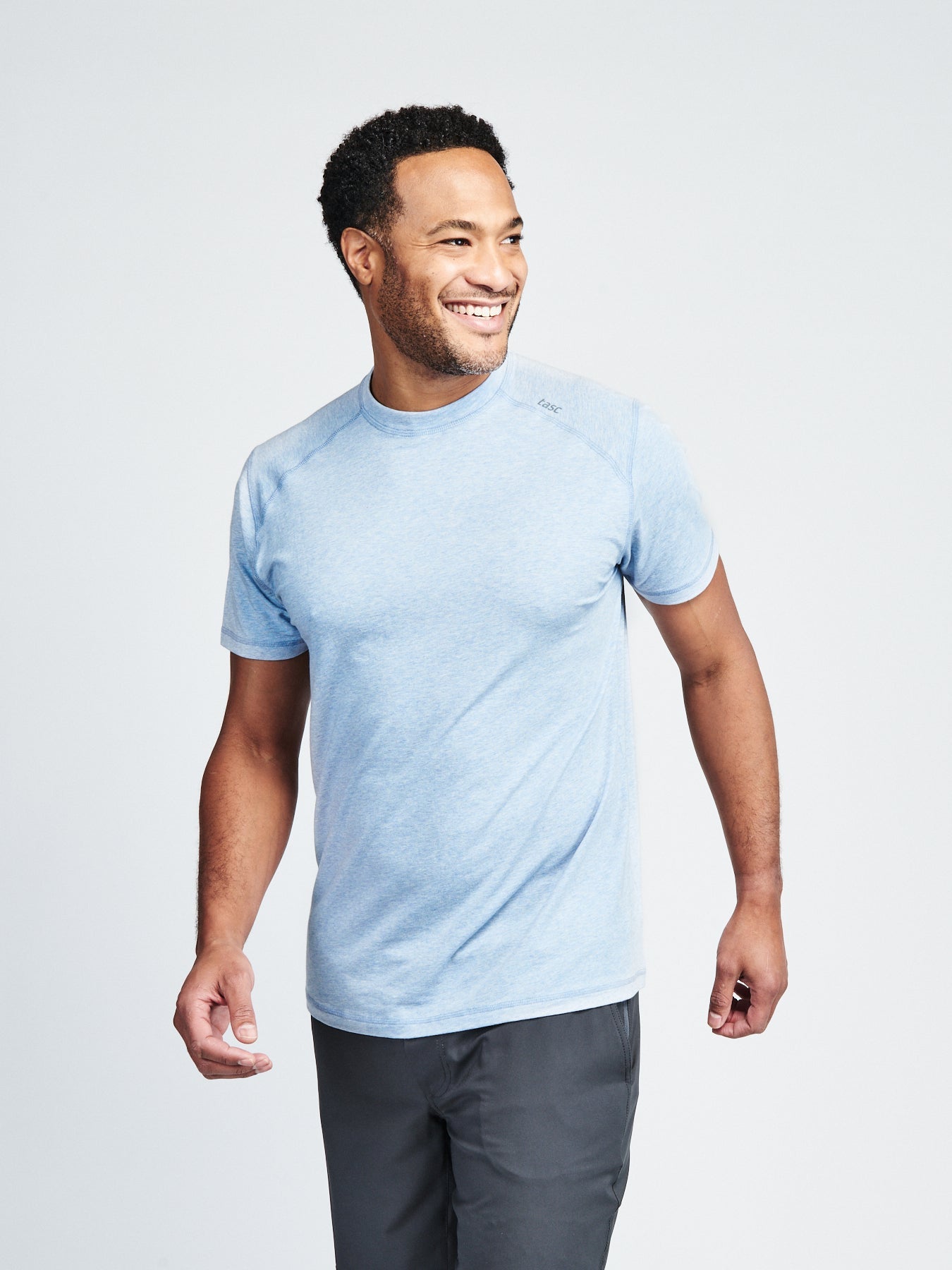 TASC Mens Carrollton Performance Crewneck SS Tee in Cloud