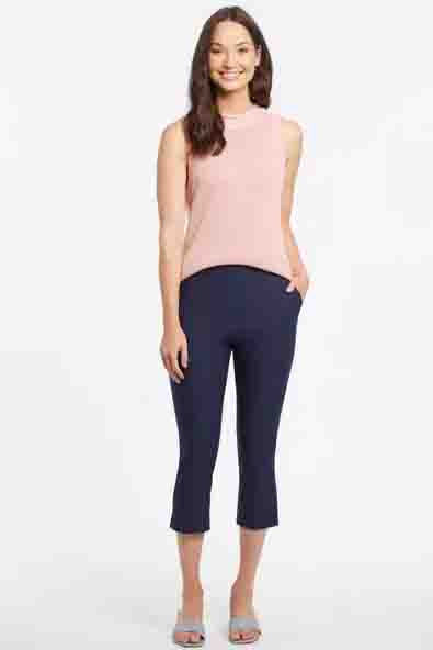 Womens Tribal Flatten It Slimming Capris in Deep Blue