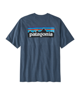Patagonia Mens P-6 Logo Responsibili-Tee in Utility Blue