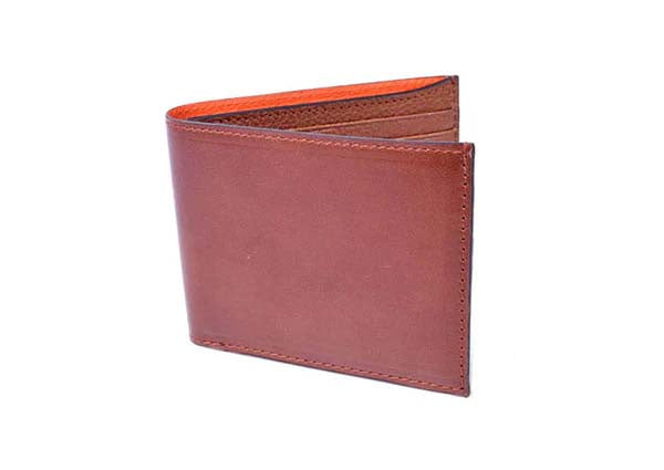 Martin Dingman Edward Leather Billfold Wallet in Saddle Tan