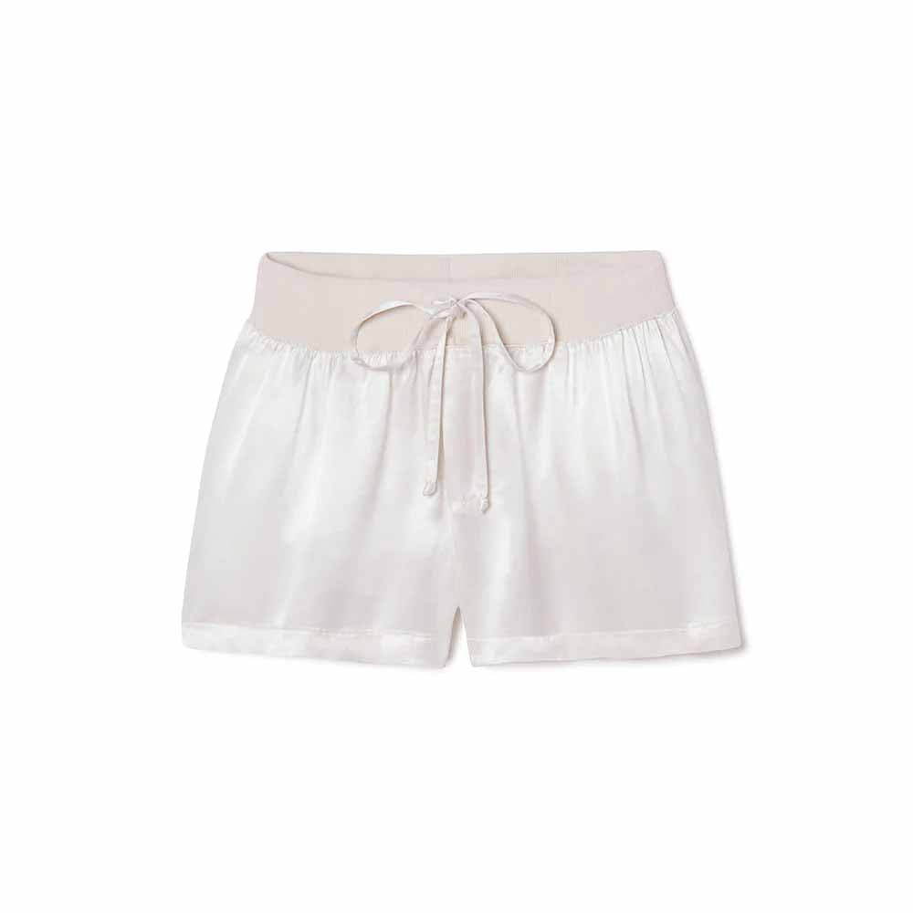 Womens PJ Harlow Mikel Satin Short in Egg