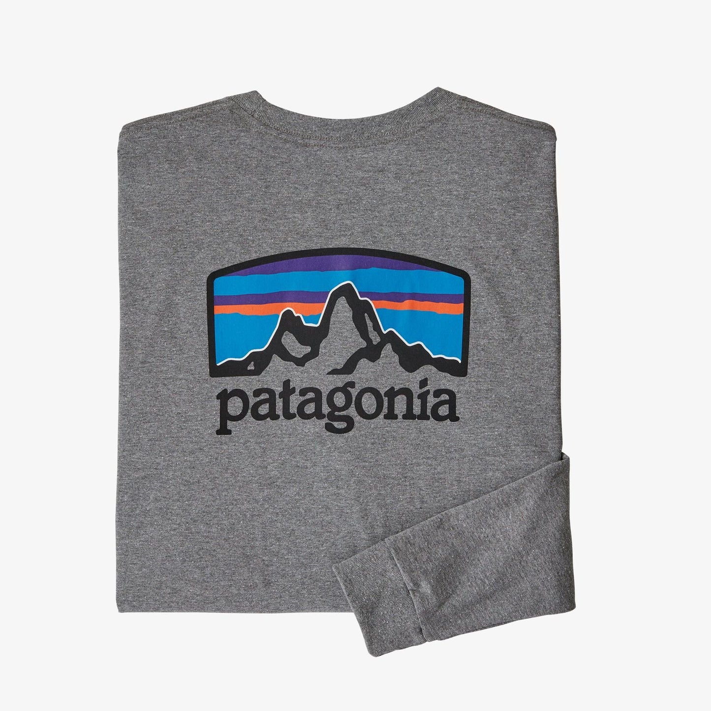 Patagonia Mens LS Fitz Roy Horizons Responsibili-Tee in Gravel Heather