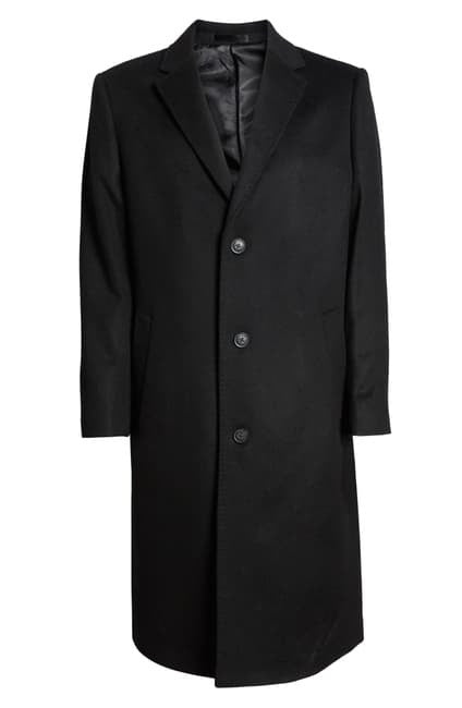 Hart Schaffner Marx Cashmere Topcoat in Black