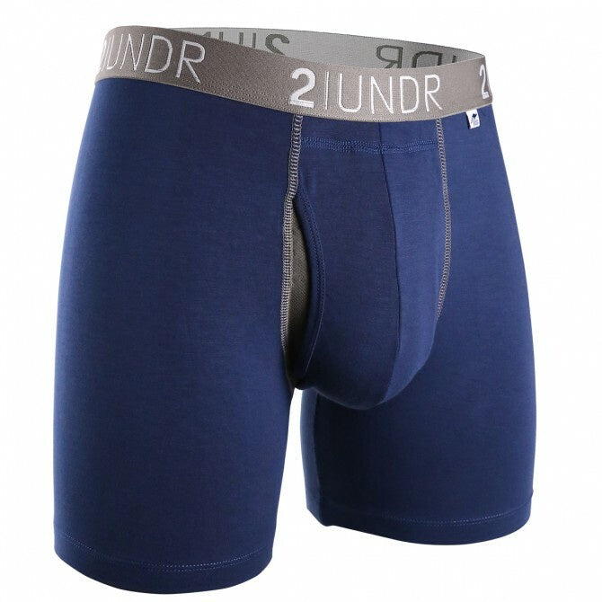 2 UNDR Swing Shift 6" Boxer Brief in Navy/Grey