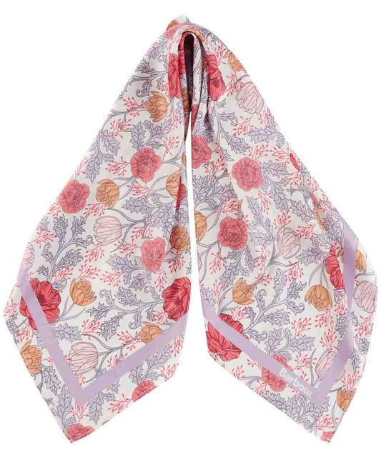 Womens Barbour Floral Square in White/Lavender
