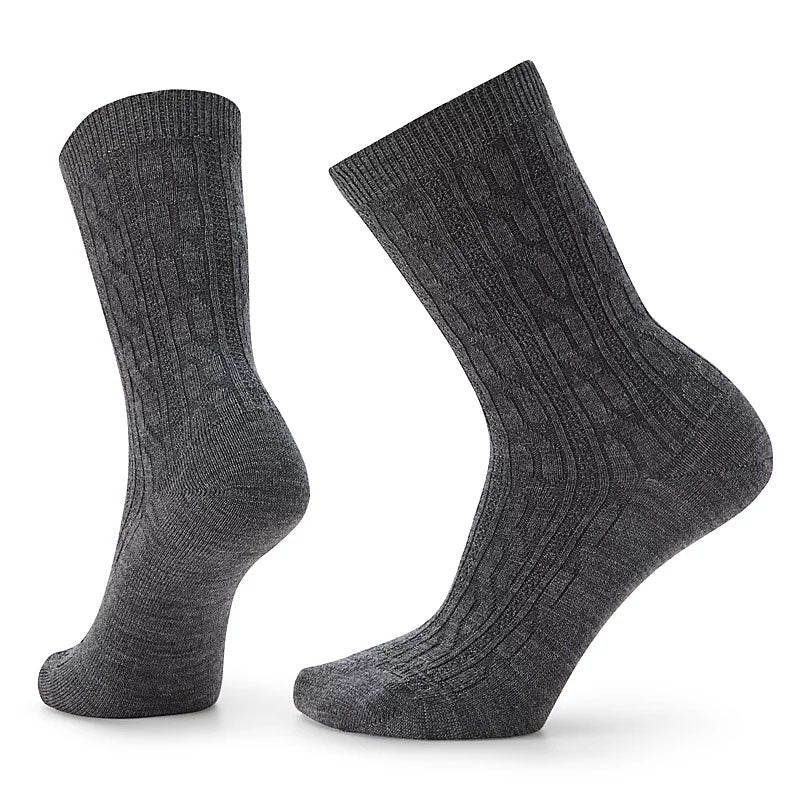 Womens Smartwool Everyday Cable Crew Socks in Medium Grey – Hornor