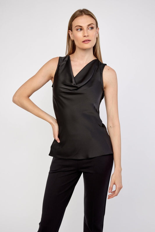 Womens Joseph Ribkoff Cowl Neck Top in Black
