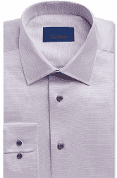 David Donahue Regular Fit Micro Dobby Dress Shirt in Lilac