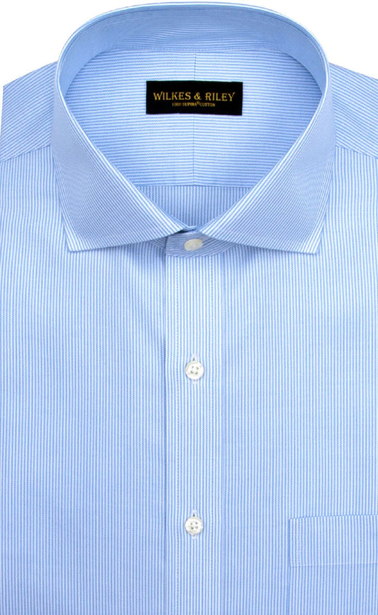 Wilkes & Riley Classic Fit Button Down Dress Shirt in Lt Blue Twill Stripe