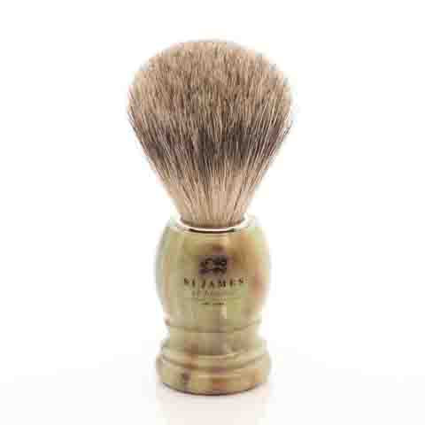 St James Super Badger Shave Brush in Malachite