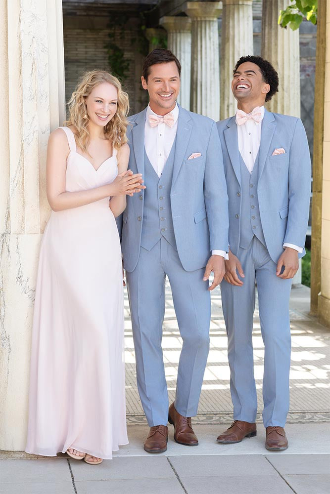 Larr Brio Metro 2 Button Notch Suit Coat in Cornflower