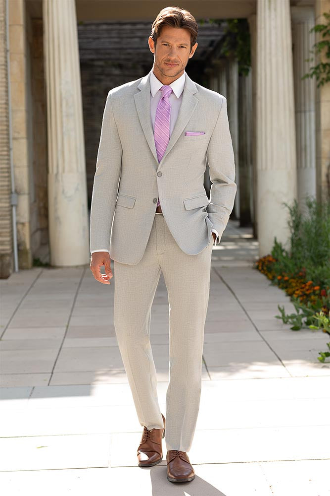 Larr Brio Metro 2 Button Notch Suit Coat in Light Grey