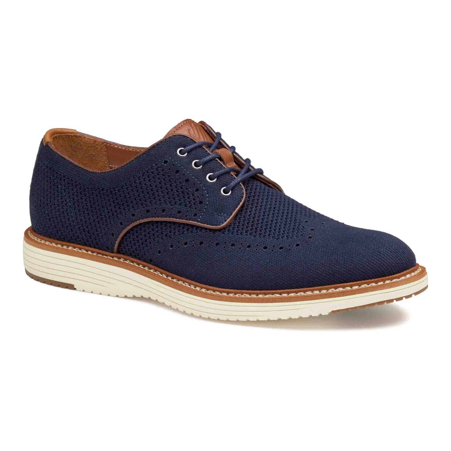 Johnston & Murphy Upton Knit Wingtip in Navy