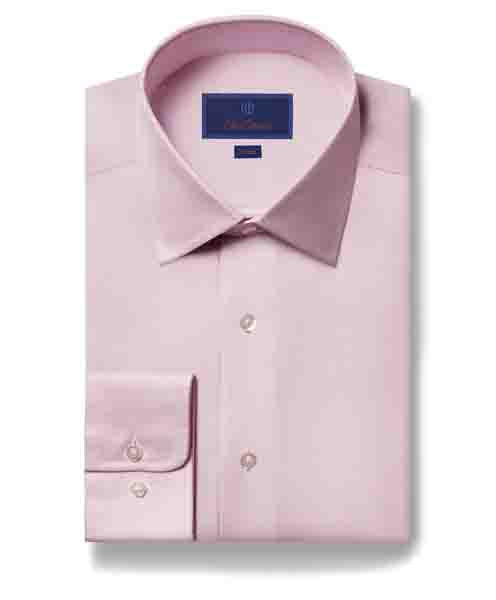 David Donahue Men's Trim-Fit Royal Oxford Dress Shirt - Pink