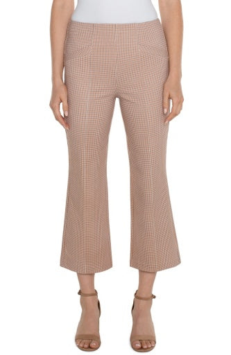 Womens Liverpool Stella Kick Flare Pant in Lava Flow Check