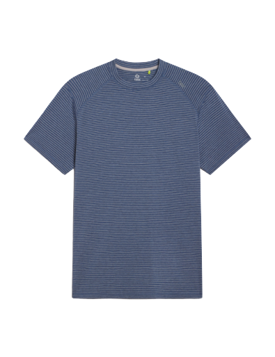 TASC Mens Carrollton Performance Crewneck SS Tee in Dusk/Silver Stripe