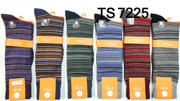 Tallia Orange Fancy Stripe Pattern Sock in Blue