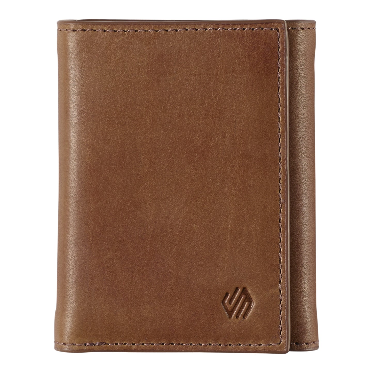 Johnston & Murphy Rhodes Trifold Wallet in Tan Full Grain Leather