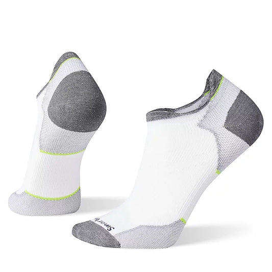 Smartwool Mens Run Zero Cushion Low Ankle Socks in White