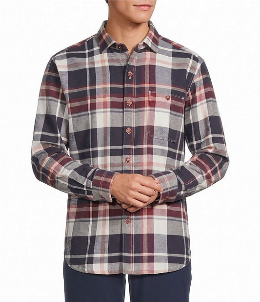 Tommy Bahama Canyon Beach Flintwood Check Sport Shirt in Raw Sugar