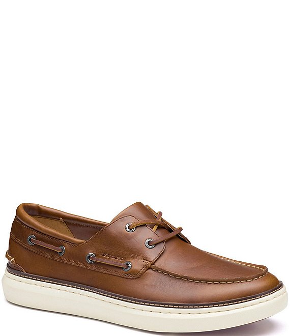 Johnston & Murphy McGuffey 2 Boat Shoe in Tan Full Grain