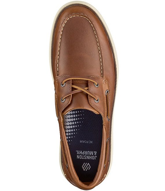 Johnston & Murphy McGuffey 2 Boat Shoe in Tan Full Grain