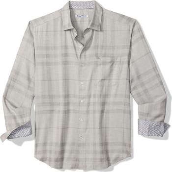Tommy Bahama Silver Mist Plaid Sportshirt in Silver Streak
