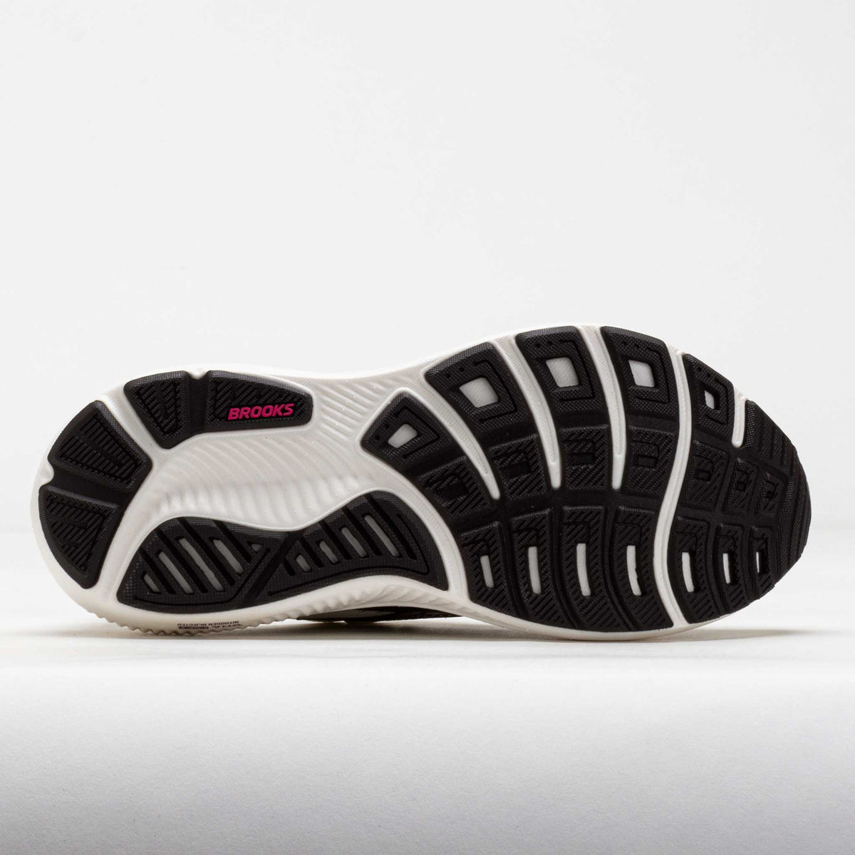 Womens Brooks Ghost 18 Running Shoe in Coconut/Coffee/Fuchsia