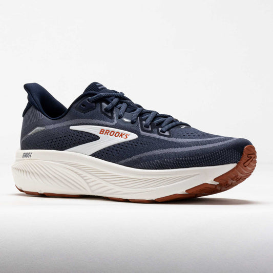 Brooks Mens Ghost 18 Running Shoe in Navy Blazer/Red Earth/Blue