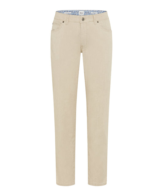 Brax Chuck L Hi-Flex Linen 5 Pocket Pant in Beach