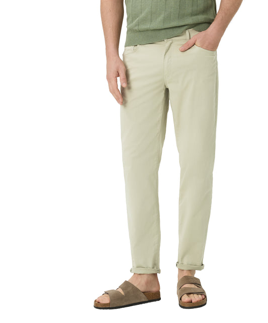 Brax Cadiz Ultralight Satin 5-Pocket Pant in Avocado