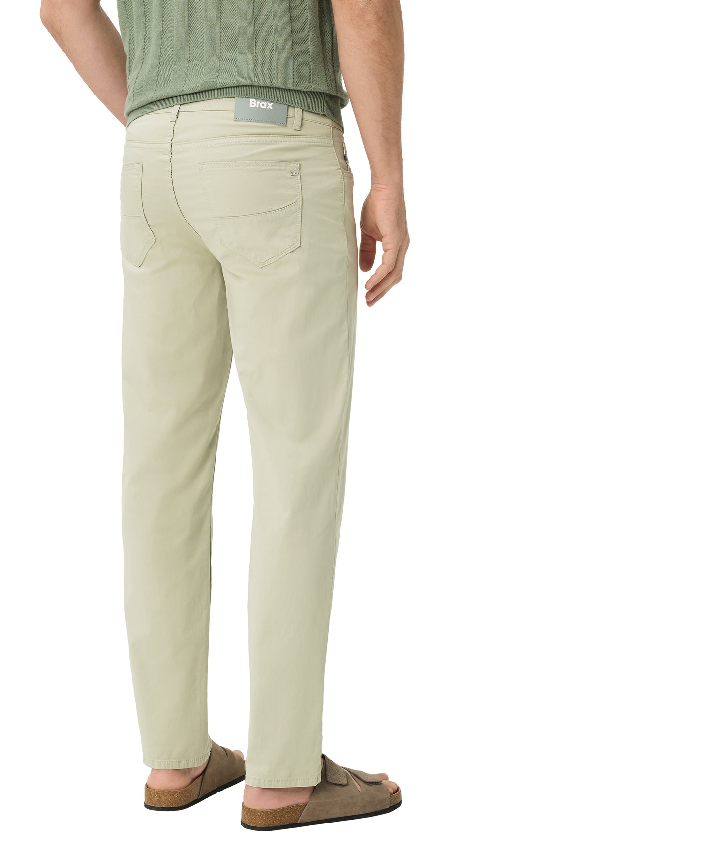 Brax Cadiz Ultralight Satin 5-Pocket Pant in Avocado