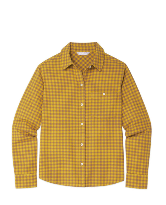 Womens Stio Miter Stretch Lightweight Flannel Shirt in Sun Valley Mini Check
