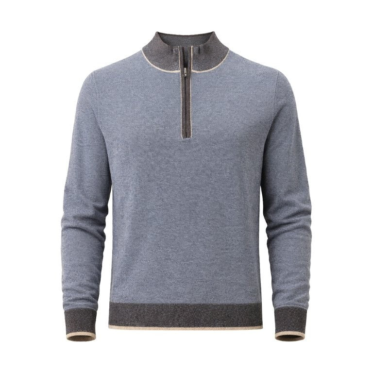 F/X Fusion Birdseye Quarter Zip in Slate Combo