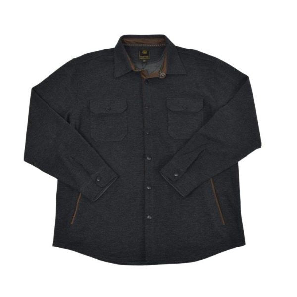 F/X Fusion Cashmere Soft Touch Snap Front Shirt in Black