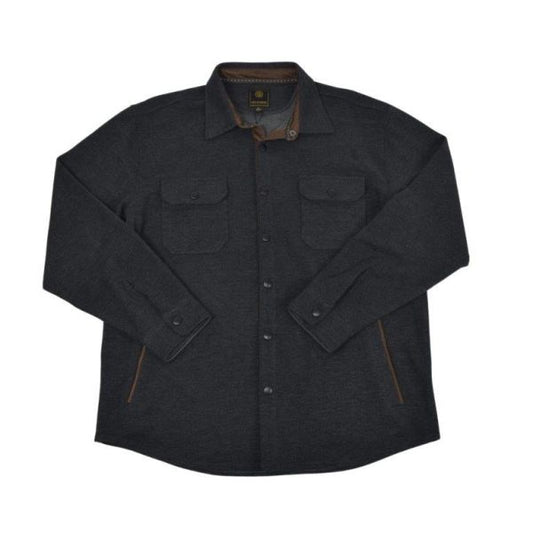 F/X Fusion Cashmere Soft Touch Snap Front Shirt in Black