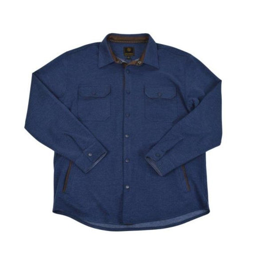 F/X Fusion Cashmere Soft Touch Snap Front Shirt in Indigo