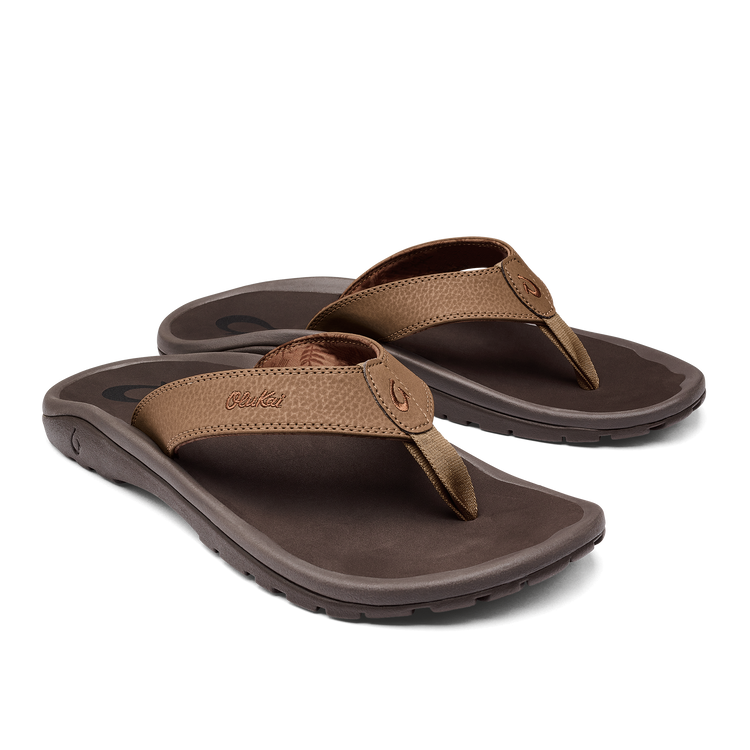 Olukai Mens Ohana Sandal in Tan/Dark Java