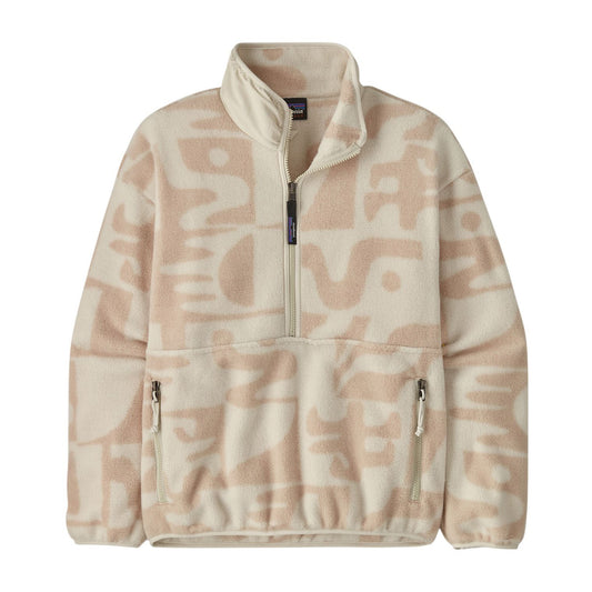 Womens Patagonia Synch Marsupial Half Zip in Mother Tree: Dyno White