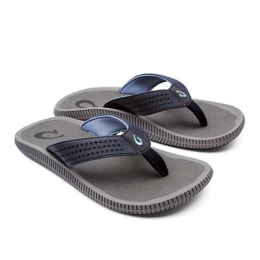 Olukai Mens Ulele Beach Sandal in Blue Depth/Charcoal