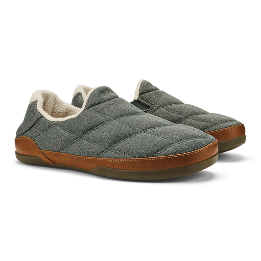 Olukai Mens Puku'i Slipper in Ash