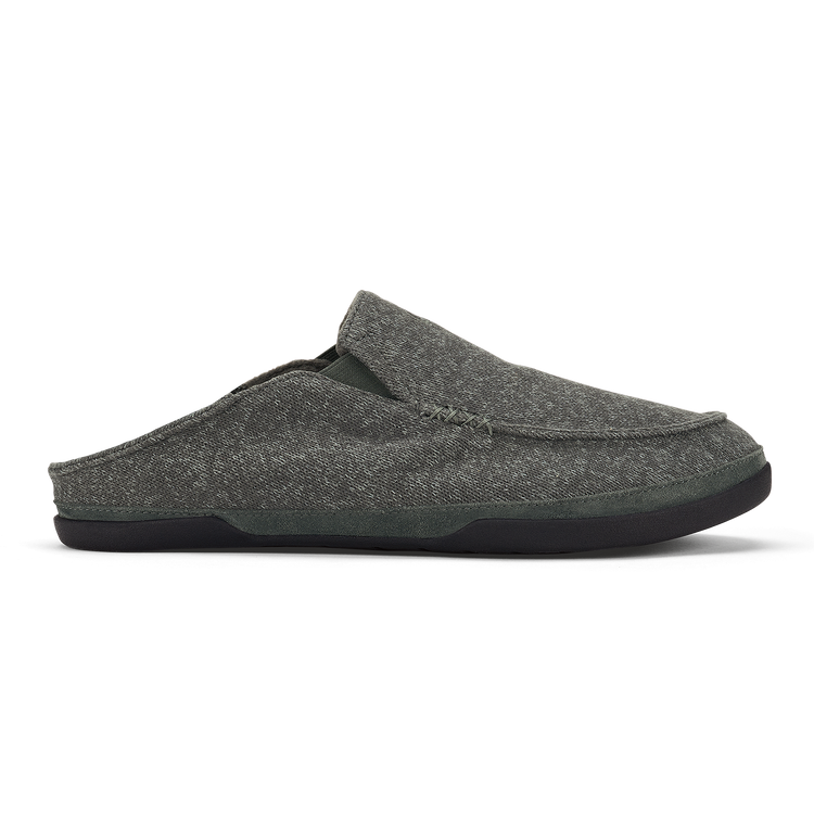 Olukai Mens Moloa Hulu II Slipper in Dark Shadow
