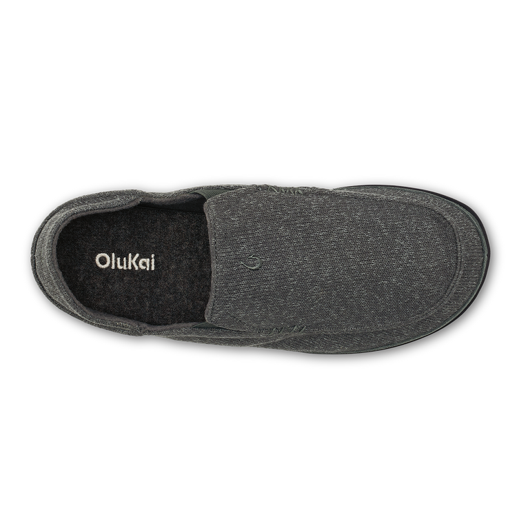 Olukai Mens Moloa Hulu II Slipper in Dark Shadow
