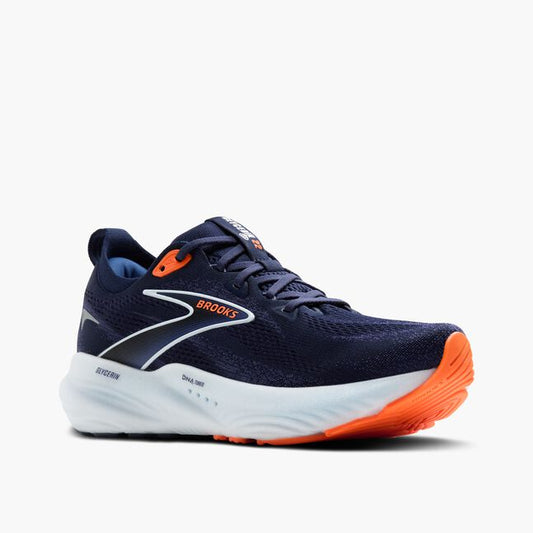 Brooks Mens Glycerin 22 Running Shoe in Peacoat/Blue Ribbon/Orange