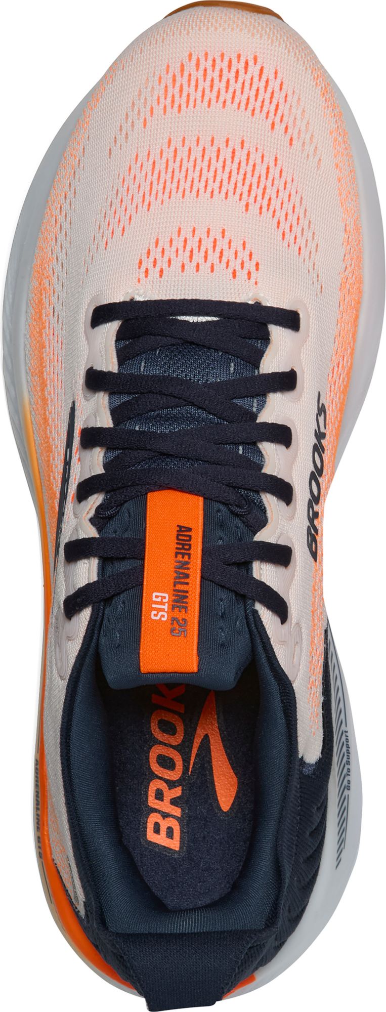 Brooks Mens Adrenaline GTS 25 Running Shoe in White/Spellbound/Orange