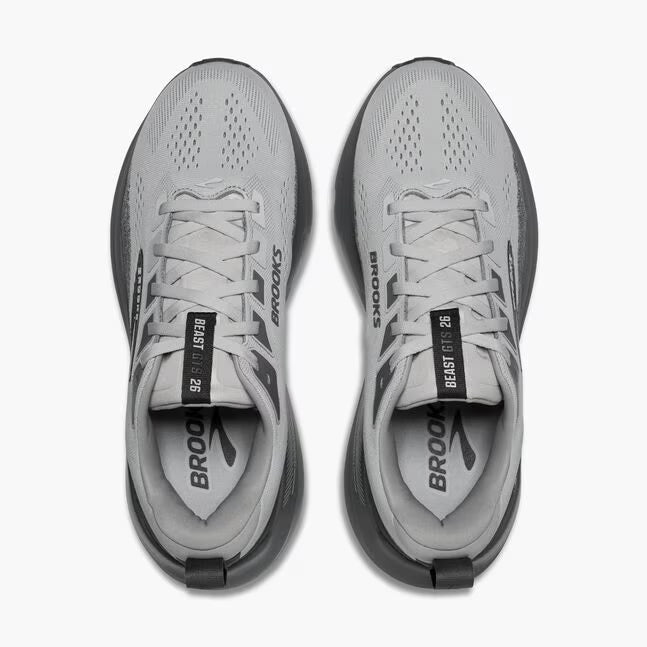 Brooks Mens Beast GTS 26 Running Shoe in Grey/Grey/Blackened Pearl
