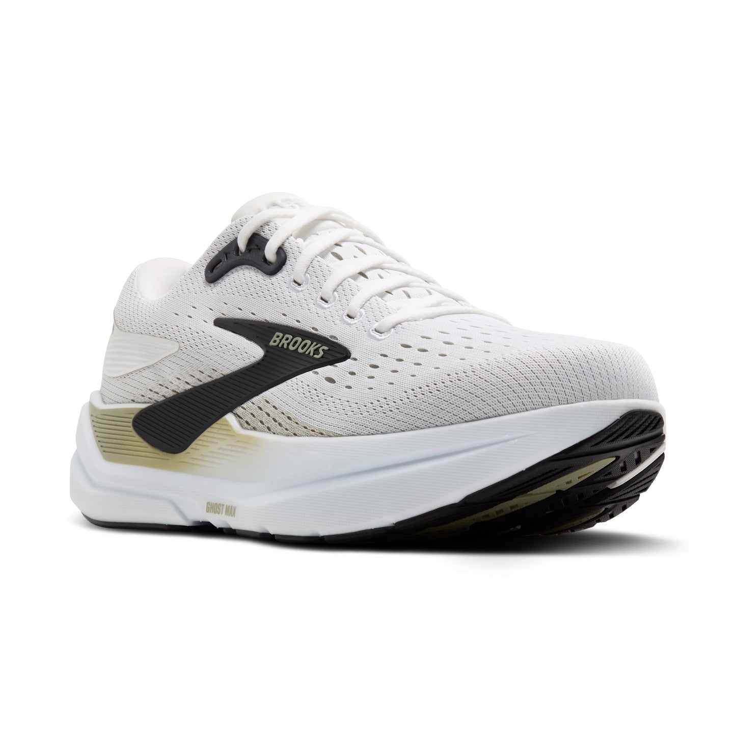 Brooks Mens Ghost Max 3 Running Shoe in Bright White/Tea/Black